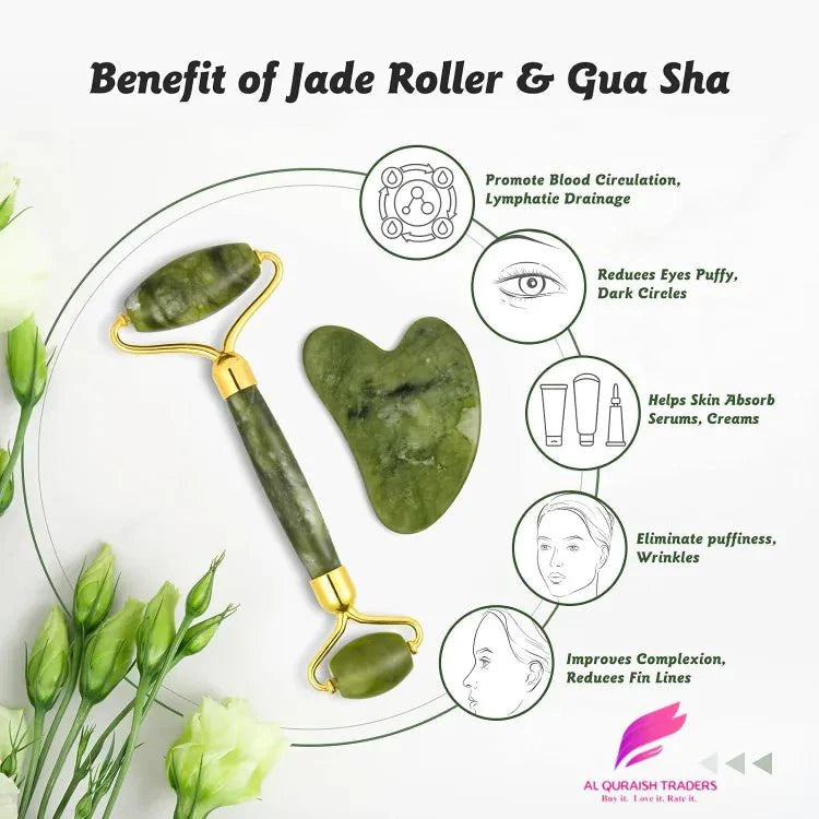 Flawless Beauty Jade Roller – Natural Stone Skincare Tool